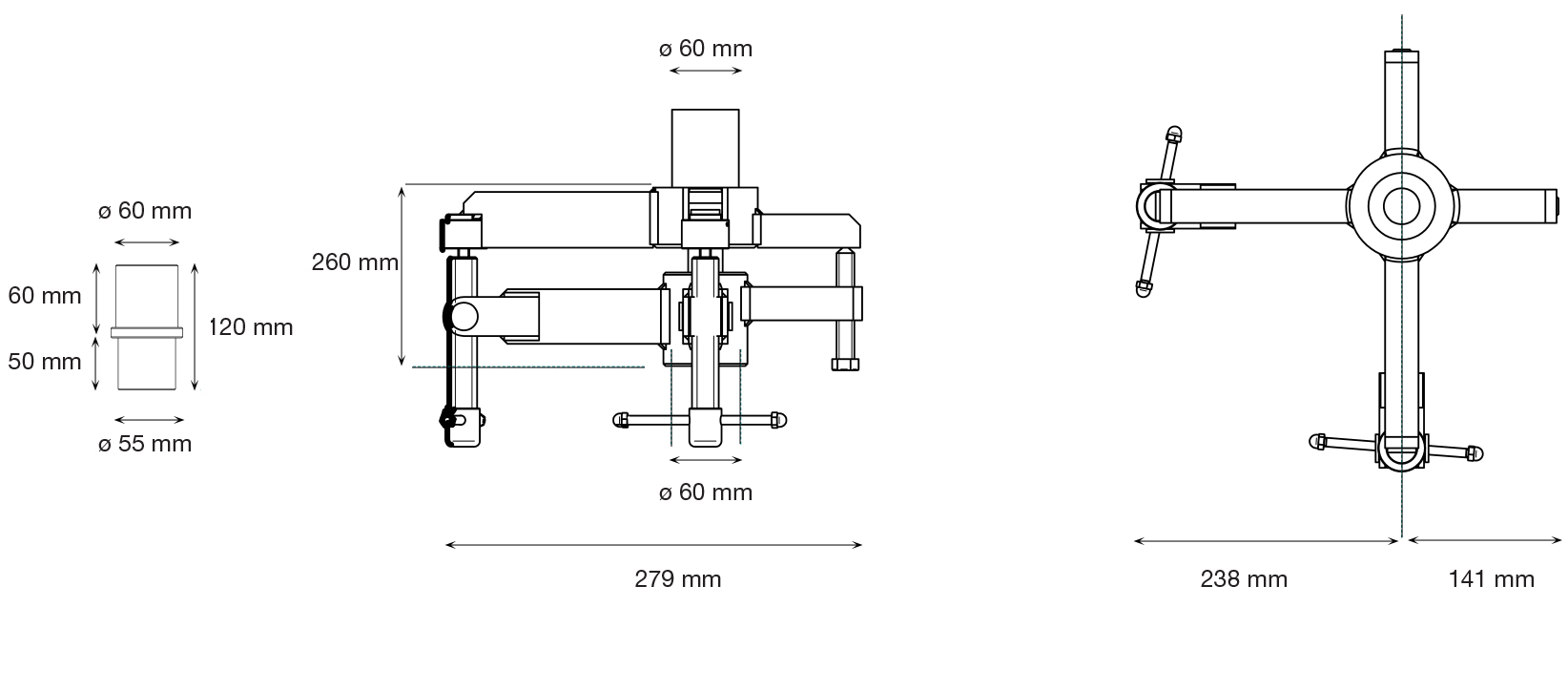 Schéma adaptateur à réglage d'inclinaison pour support 1,2T - 4618034